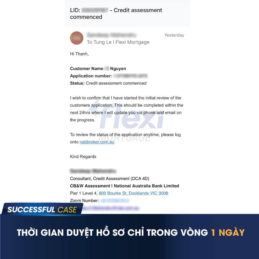 Khach hang nhan duoc unconditional approval cho khoan refinance chi sau 1 ngay nop ho so